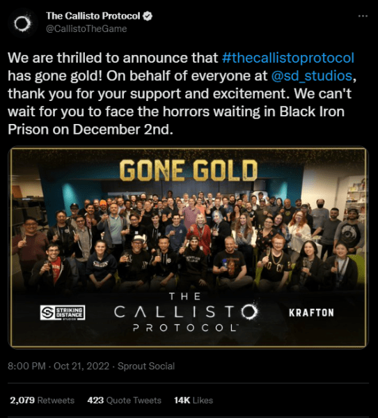 
                The Callisto Protocol ушла на золото. Игра точно выйдет 2 декабря
            