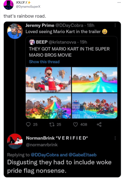 
                The Gamer назвал «лузерами» и «идиотами» всех, кто заметил «радужную» дорогу в трейлере мультика The Super Mario Bros.
            
